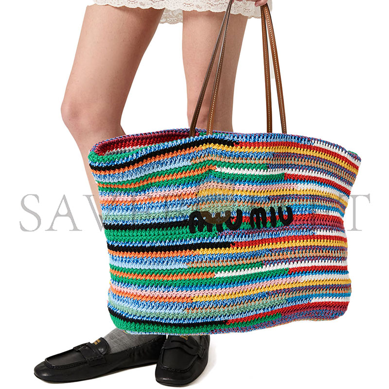 MIU MIU CROCHET TOTE BAG 5BG228 (40*34*16cm)